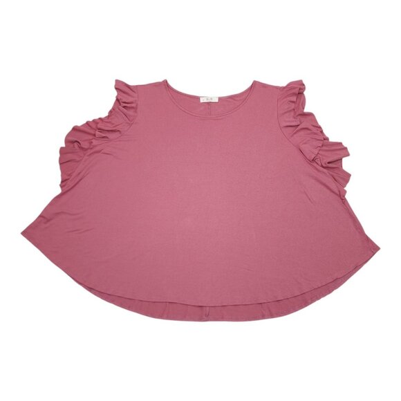 Jade By Jane 3X Ruffle Sleeve Tunic Top Blouse Flared stretch Viscose Spandex - Picture 6 of 6